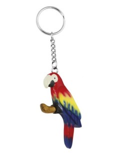 Portachiavi in legno naturale – Pappagallo