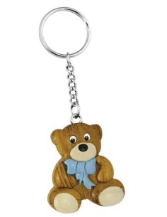 Portachiavi in legno naturale – Orsetto bimbo