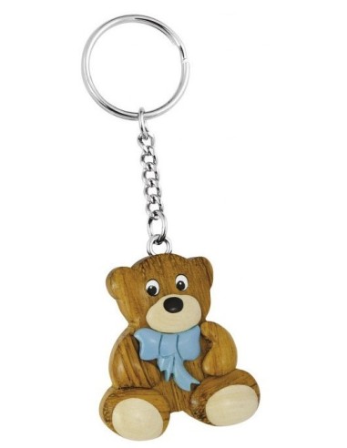 Portachiavi in legno naturale – Orsetto bimbo