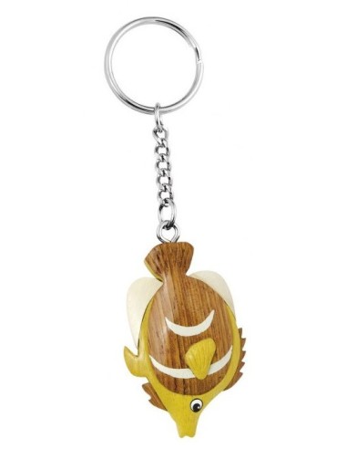 Portachiavi in legno naturale – Pesce