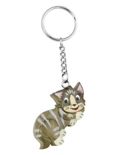 Portachiavi in legno naturale – Gatto