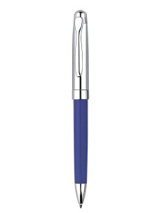 Penna sfera in metallo blu e cromata