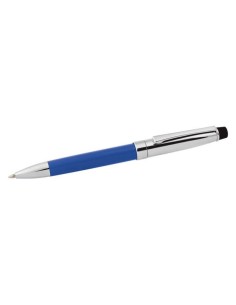 Penna sfera in metallo blu e cromata