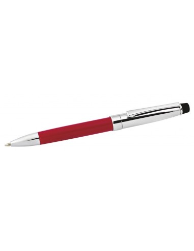 Penna sfera in metallo rossa e cromata