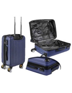 Valigia trolley 8 ruote con freno Cm. 56x36x24 - Blu