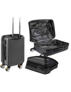 Valigia trolley 8 ruote con freno Cm. 56x36x24 - Nero