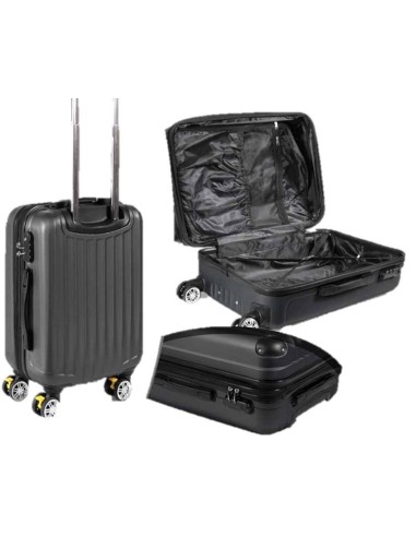Valigia trolley 8 ruote con freno Cm. 56x36x24 - Nero