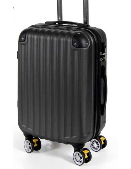 Valigia trolley 8 ruote con freno Cm. 56x36x24 - Nero