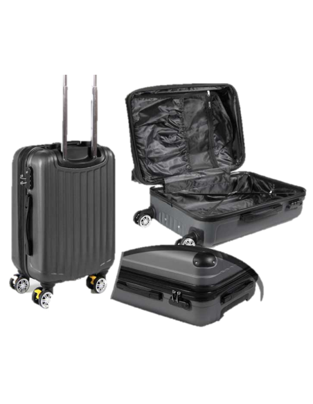 Valigia trolley 8 ruote con freno Cm. 56x36x24 - Grigio scuro