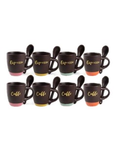Tazzina da caffè con cucchiaino "Caffè - Espresso" - Colori assortiti
