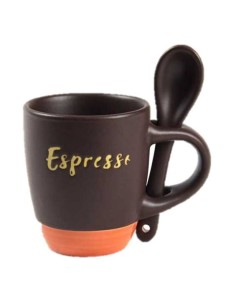 Tazzina da caffè con cucchiaino "Caffè - Espresso" - Colori assortiti 2