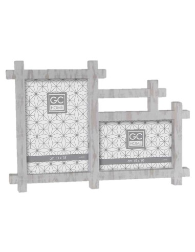 Portafoto bianco 2 foto Cm. 33x23 - 1 Foto Cm. 10x15 e 1 Foto Cm. 13x18