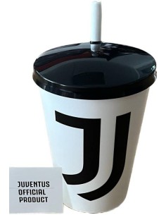 Bicchiere plastica con cannuccia FC Juventus