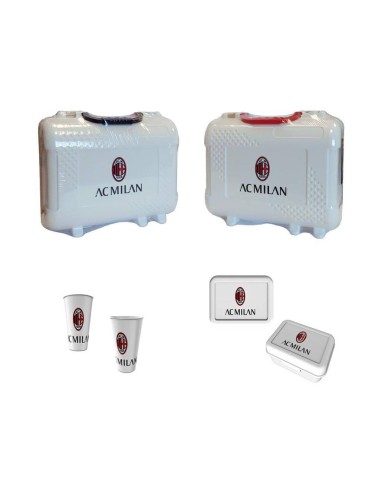 Valigetta plastica con portapranzo e bicchiere -  AC Milan