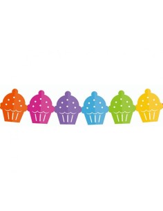 Festone in carta multicolor "Cupcake" Cm. 360x15x18