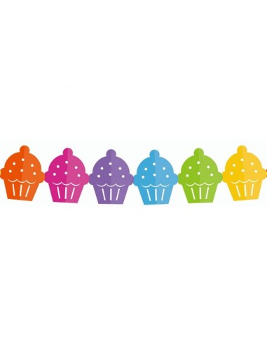 Festone in carta multicolor "Cupcake" Cm. 360x15x18