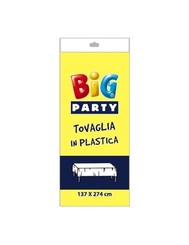 Tovaglia In Plastica Cm. 137x274 - Gialla