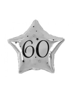 Palloncino mylar 19" Cm. 45 - Stella Silver "60"