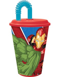 Bicchiere plastica con cannuccia 430 ML – Avengers