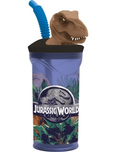 Bicchiere con cannuccia 3D Tritan – Dinosauro