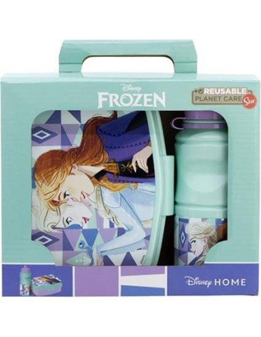 Valigetta regalo con borraccia e portapranzo plastica – Frozen