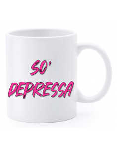 Tazza mug ceramica "La str..azzata" in scatola - So' depressa