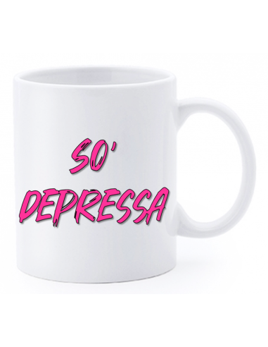 Tazza mug ceramica "La str..azzata" in scatola - So' depressa
