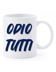 Tazza mug ceramica "La str..azzata" in scatola - Odio tutti