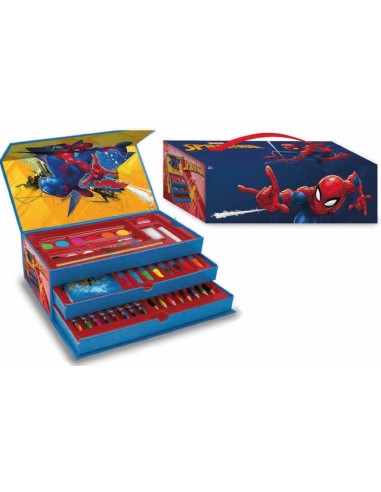 Valigetta per colorare richiudibile a cassettiera Cm. 22x26 - Spiderman