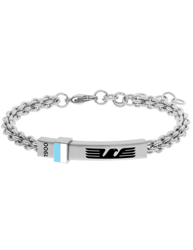 Bracciale in acciaio 316L con piastrina SS Lazio