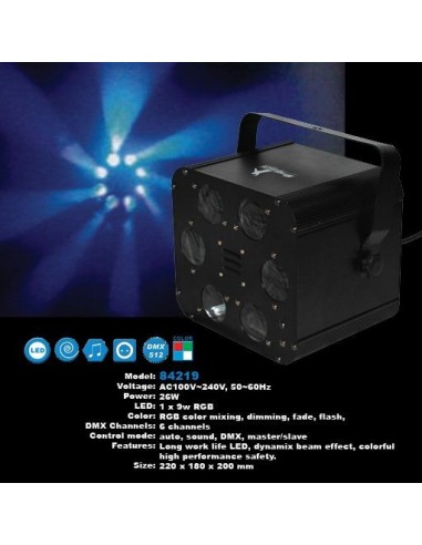 Proiettore a led multicolor 6 raggi -...