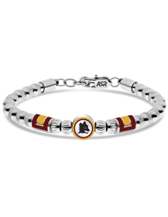 Bracciale acciaio 316L uomo con sfere AS Roma