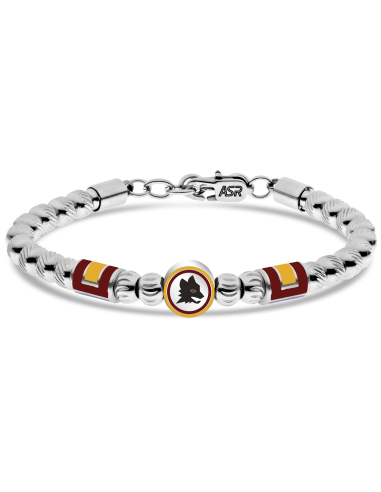 Bracciale acciaio 316L uomo con sfere AS Roma