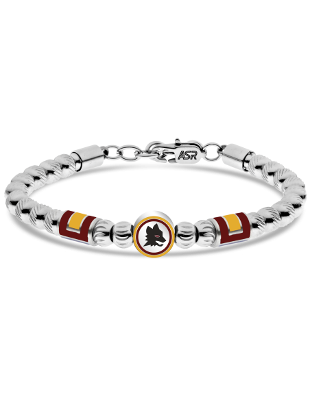 Bracciale acciaio 316L uomo con sfere AS Roma