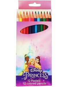 Blister scatola 12 matite colorate - Principesse
