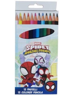Blister scatola 12 matite colorate - Spidey
