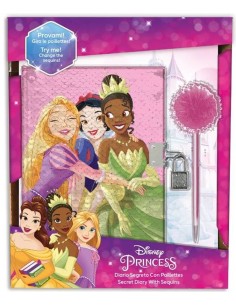 Diario segreto con paillettes reversibile e penna - Principesse