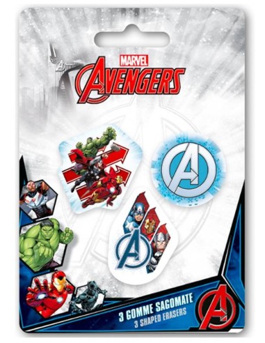 Blister 3 gomme sagomate - Avengers