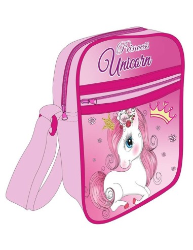 Borsetta tracollina con zip e tasca Cm. 21x16x6 - Unicorno