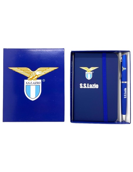 Set regalo con penna a sfera + quaderno in scatola regalo - SS Lazio
