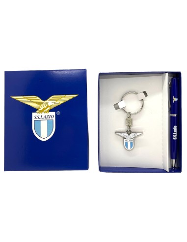 Set regalo con penna a sfera + portachiavi in scatola regalo - SS Lazio