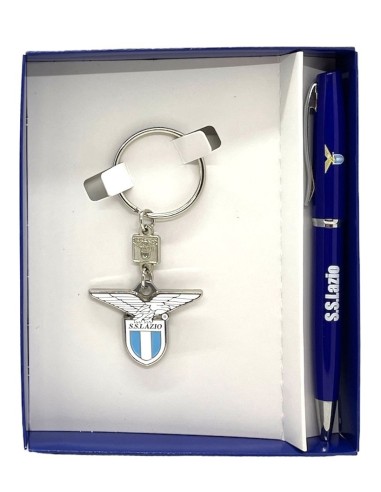Set regalo con penna a sfera + portachiavi in scatola regalo - SS Lazio