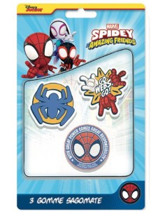 Blister 3 gomme per cancellare sagomate - Spidey