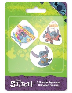 Blister 3 gomme per cancellare sagomate - Stitch