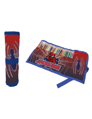 Astuccio Roll ripiegabile con 24 pastelli Cm. 40x20 - Spiderman