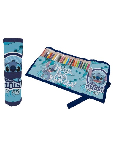 Astuccio Roll ripiegabile con 24 pastelli Cm. 40x20 - Stitch