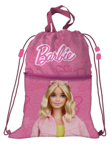 Sacca con laccetti e tasca Cm. 44x33 - Barbie