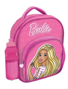 Zainetto asilo Cm. 30 deluxe con tasca anteriore e borraccia pvc - Barbie