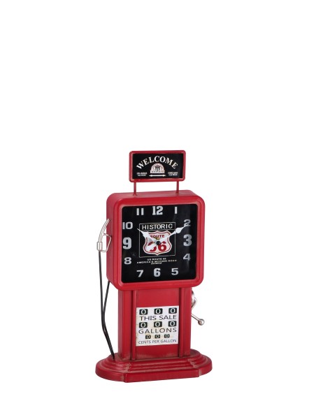 Orologio da tavolo in metallo «Pompa benzina» Cm. 18x10x34 - Modelli assortiti