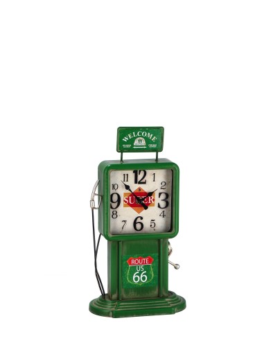 Orologio da tavolo in metallo «Pompa benzina» Cm. 18x10x34 - Modelli assortiti